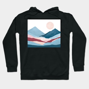 Blue mountain landscape poster Hoodie